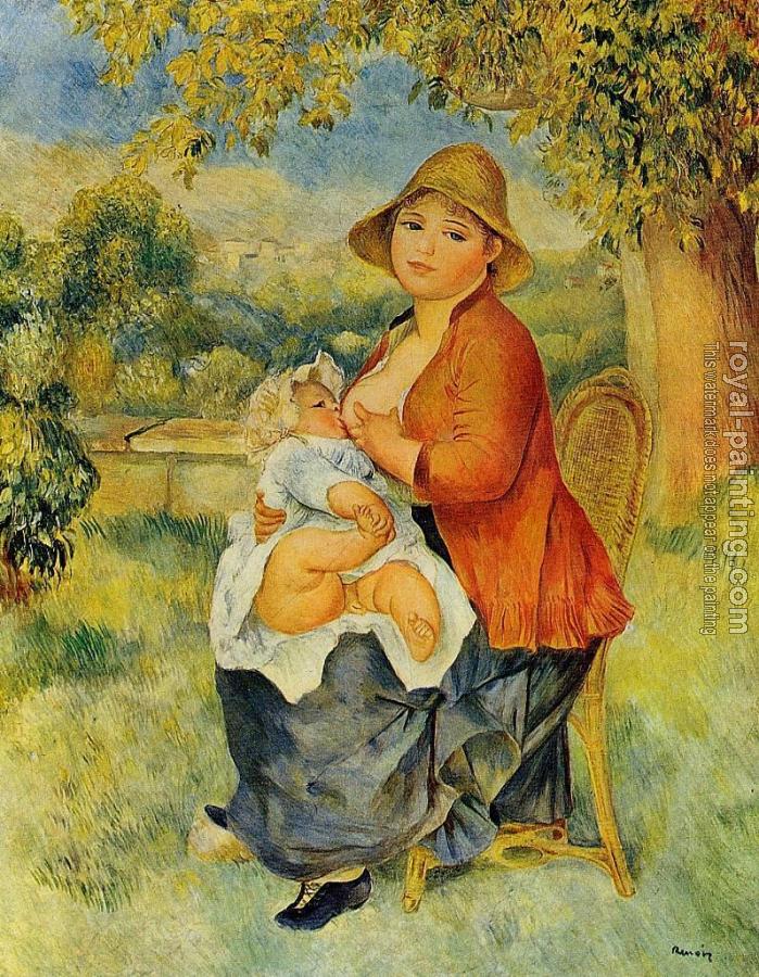 Pierre Auguste Renoir : Motherhood, Woman Breast Feeding Her Child